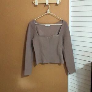 Babaton long sleeve ribbed knit top